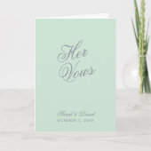 Carte Son Vows Mint Green Simple Vow Book Mariage (Devant)
