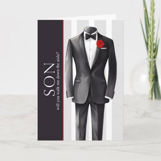 Carte Son Walk Me Down the Aisle Wedding Request (Devant)