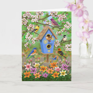 Carte Songbirds Lily Garden Birdhouse