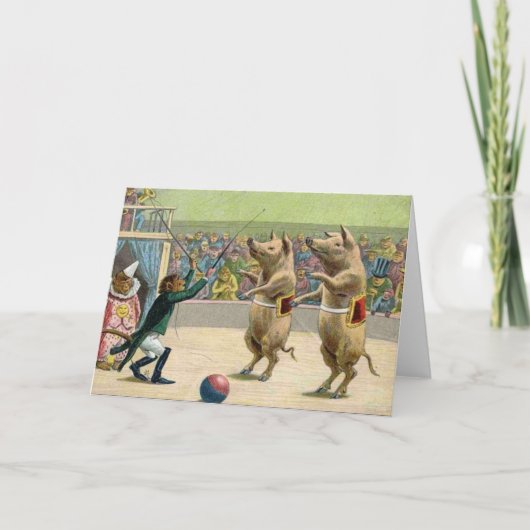 Carte Sonnerie de singe et cochons de cirque (Devant)