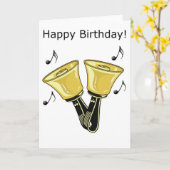 Carte Sonneries de cloches à main - Joyeux Anniversaire (Fleur jaune)