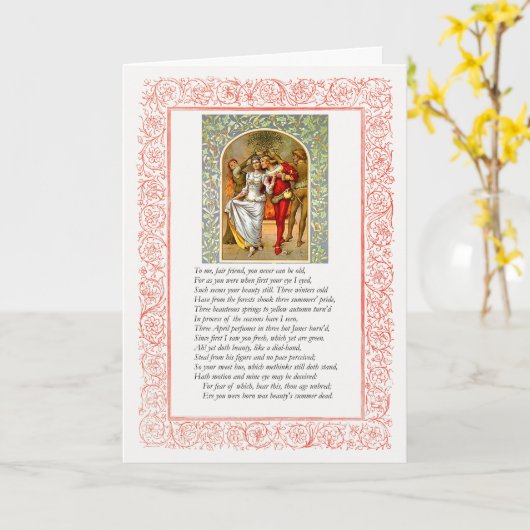 Carte Sonnet # 104 par William Shakespeare (Fleur jaune)