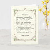 Carte Sonnet # 18 par William Shakespeare (Fleur jaune)