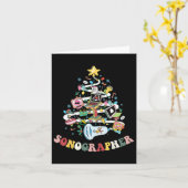 Carte Sonographe de Noël Ultrasound Technologue Xmas (Fleur jaune)