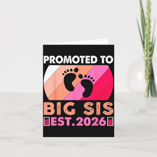 Carte Soon To Be Big Sister 2026 Funny Promoted To Big S (Devant)