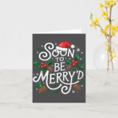 Carte Soon To Be Merry'd Christmas Engaged Fiance Santa  (Fleur jaune)
