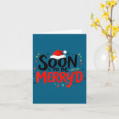 Carte Soon To Be Merry'd Christmas Engaged Fiance Santa  (Fleur jaune)