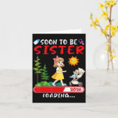 Carte Soon To Be Sister 2026 Loading Pregnancy Mom Annou (Fleur jaune)