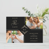 Carte Sophisticated Flourish Wedding Initials Ornamental (Debout devant)