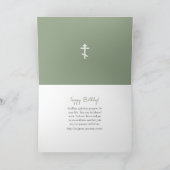 Carte Sophisticated Olive Background Birthday (Intérieur)