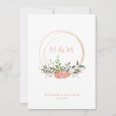 Carte Sophistiqué Elégant Coral Floral Mariage Garland (Devant)