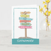 Carte Sophomore Retour à l'école Bons signes de chance (Fleur jaune)