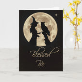 Carte Sorcellerie et hibou Blessed Be Anniversaire (Fleur jaune)