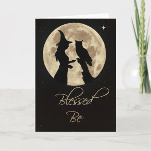 Carte Sorcellerie et hibou Blessed Be Anniversaire