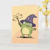 Carte Sorcier Grenouille Lançant des Sorts (Fleur jaune)