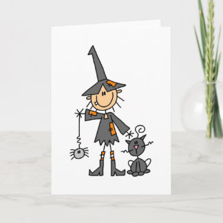 Carte Sorcière avec chat noir