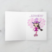 Carte Sorcière avec coeur et baisers le jour de la Saint (Intérieur)