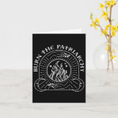 Carte Sorcière brûler le patriarcat Halloween les droits (Fleur jaune)