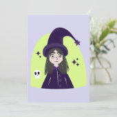 Carte Sorcière Charmante Colère Mignonne (Debout devant)