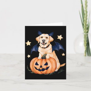 Carte Sorcière Citrouille Labrador Retriever Doré Hallow