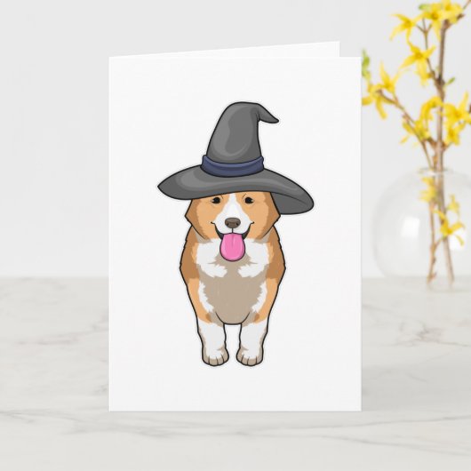 Carte Sorcière Corgi (Fleur jaune)