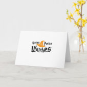 Carte Sorcière d'abracadabra de Halloween drôle (Fleur jaune)