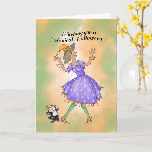 Carte Sorcière dansante (Fleur jaune)