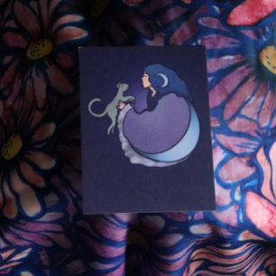 Carte Sorcière de chat de déesse de lune