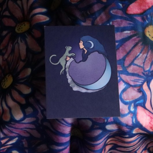 Carte Sorcière de chat de déesse de lune