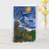 Carte Sorcière de Halloween (Fleur jaune)