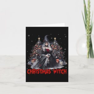 Carte Sorcière de Noël Occulte Goth Witchy Femmes esthét