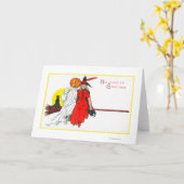 Carte Sorcière de salutations de Halloween (Fleur jaune)