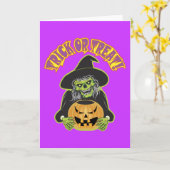 Carte Sorcière d'Halloween Crâne (Fleur jaune)