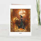 Carte Sorcière d'Halloween d'automne (Dos)