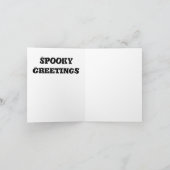 Carte Sorcière d'Halloween vintage et chat noir (Intérieur)