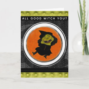 Carte Sorcière drôle d'Halloween