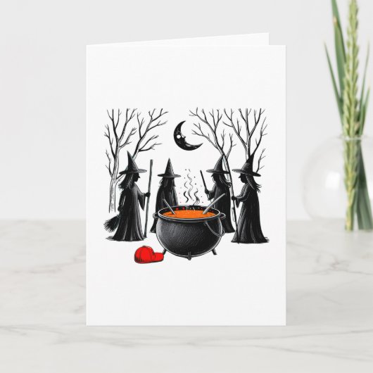 Carte Sorcière effrayante Halloween (Devant)
