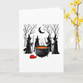Carte Sorcière effrayante Halloween (Fleur jaune)