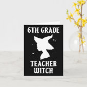 Carte Sorcière enseignant 6e année Funny Costume d'Hallo (Fleur jaune)