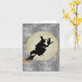 Carte Sorcière et chat (Fleur jaune)