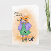 Carte Sorcière et chat dansant (Devant)