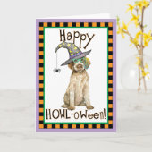 Carte Sorcière Griffon à poils durs Pointing (Fleur jaune)