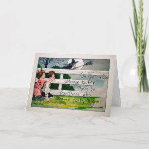 Carte sorcière Halloween vintage