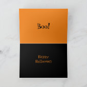 Carte Sorcière noire Orange Halloween (Intérieur)