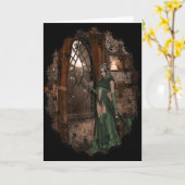 Carte Sorcière par la fenêtre :: Designs Halloween (Fleur jaune)