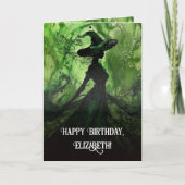 Carte Sorcière peinte méchamment bonne pour un anniversa (Devant)