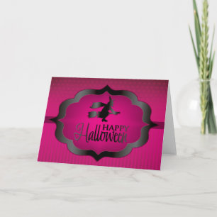 Carte Sorcière rose d'Halloween