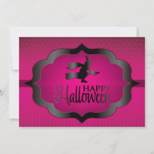 Carte Sorcière rose d'Halloween