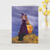 Carte Sorcière rouge Haired (Fleur jaune)