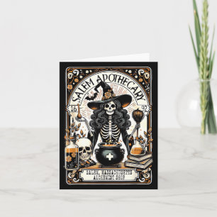 Carte Sorcière squelette de l'apothicaire vintage de Sal